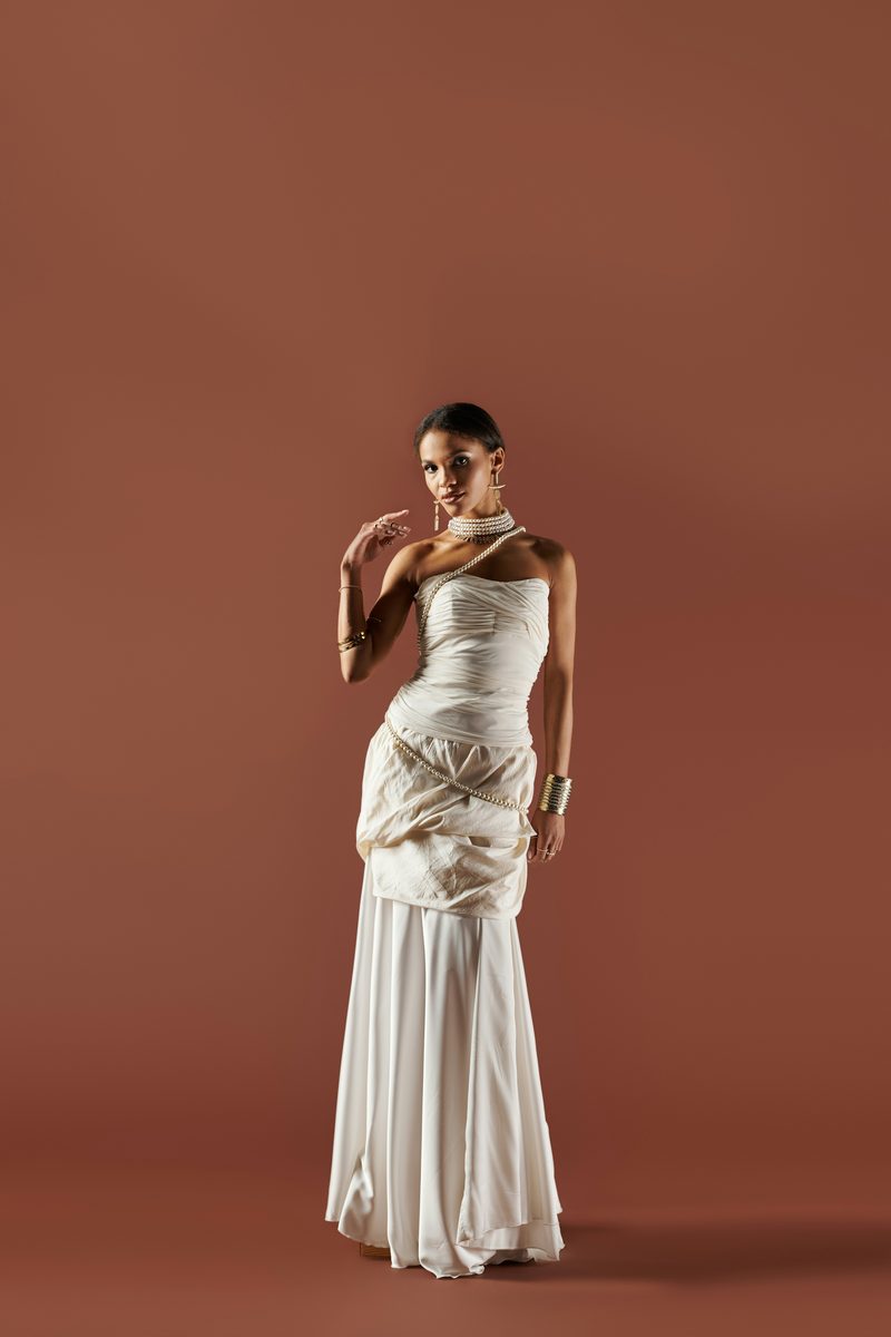 Elegant Draped Gown